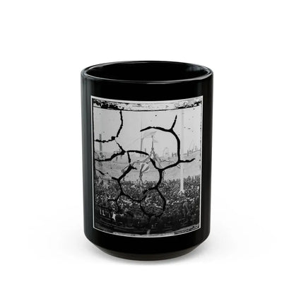Charleston Harbor, South Carolina. Interior View Of Fort Sumter During Ceremony Of Raising Flag (U.S. Civil War) Black Coffee Mug 15oz - Go Mug Yourself