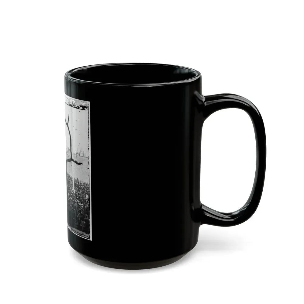Charleston Harbor, South Carolina. Interior View Of Fort Sumter During Ceremony Of Raising Flag (U.S. Civil War) Black Coffee Mug - Go Mug Yourself