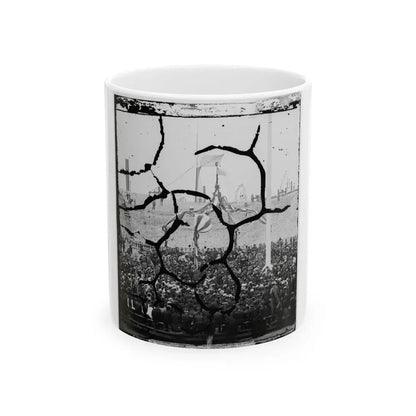 Charleston Harbor, South Carolina. Interior View Of Fort Sumter During Ceremony Of Raising Flag (U.S. Civil War) White Coffee Mug 11oz - Go Mug Yourself