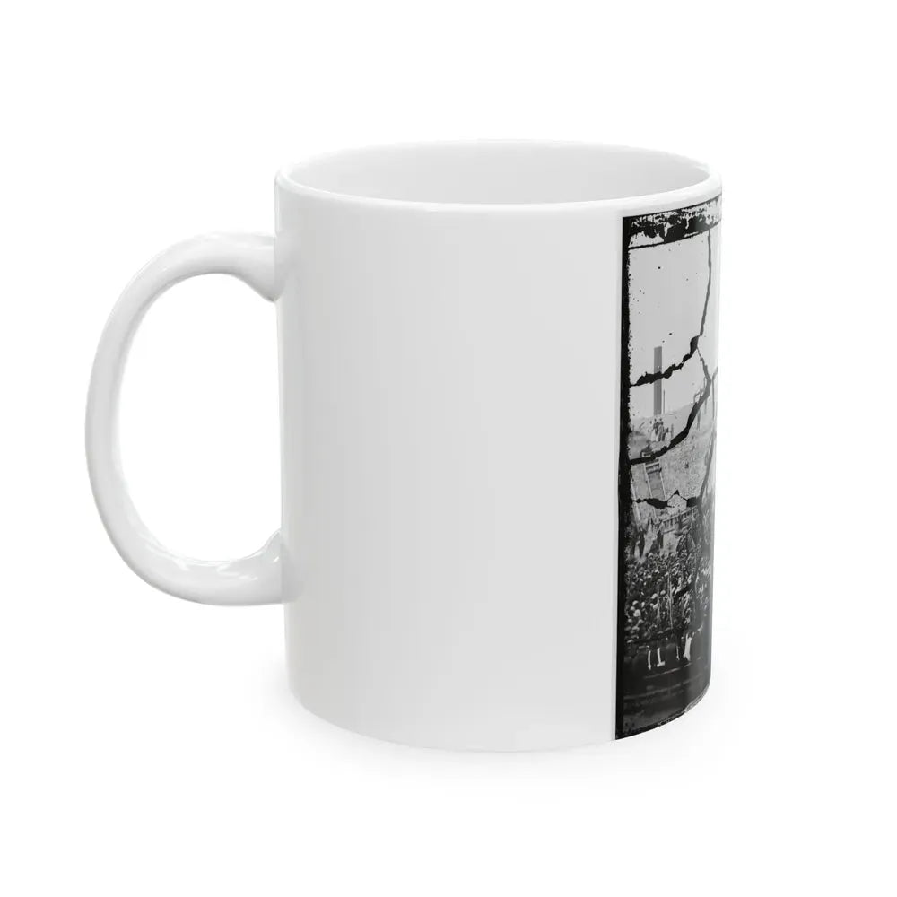 Charleston Harbor, South Carolina. Interior View Of Fort Sumter During Ceremony Of Raising Flag (U.S. Civil War) White Coffee Mug - Go Mug Yourself
