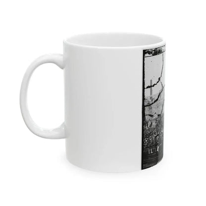 Charleston Harbor, South Carolina. Interior View Of Fort Sumter During Ceremony Of Raising Flag (U.S. Civil War) White Coffee Mug - Go Mug Yourself