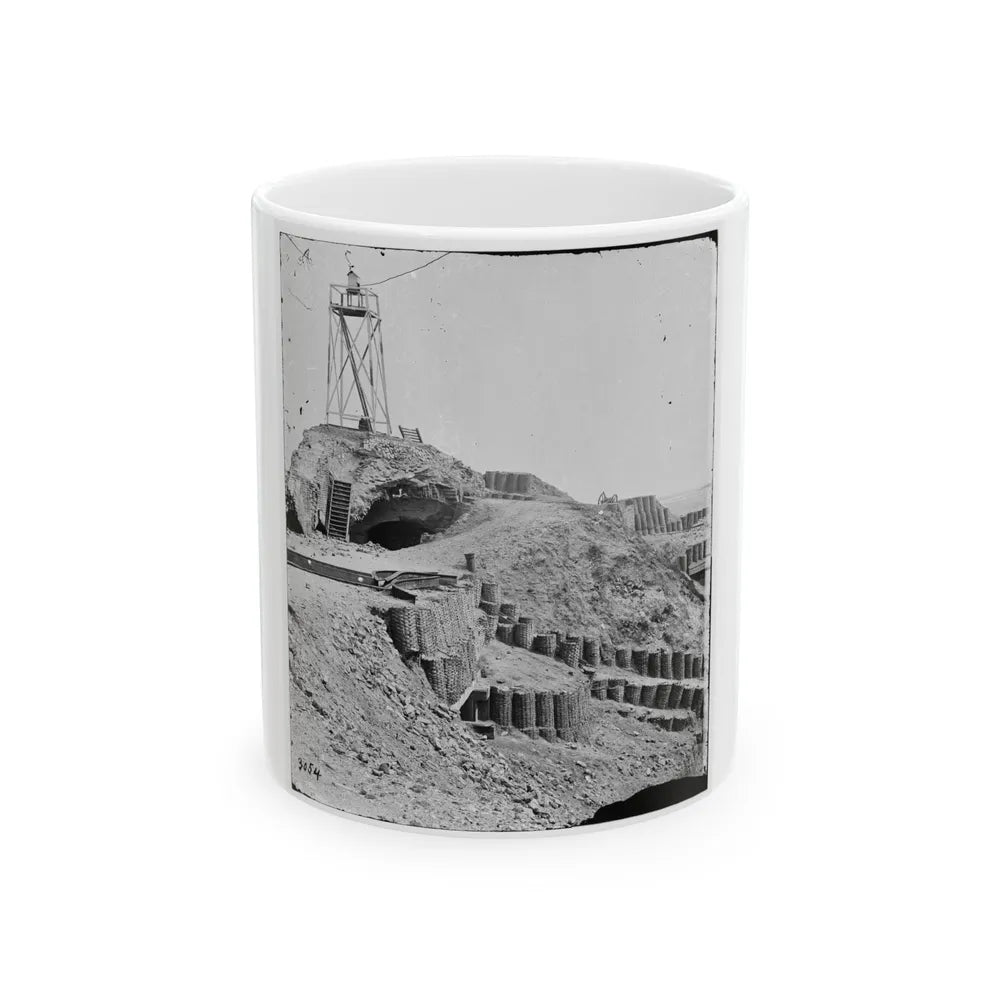 Charleston, S.C. Beacon On Parapet Of Fort Sumter (U.S. Civil War) White Coffee Mug-11oz-Go Mug Yourself