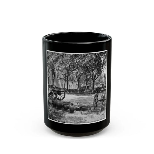 Charleston, S.C. Blakely Guns And Ammunition In The Arsenal Yard (U.S. Civil War) Black Coffee Mug-15oz-Go Mug Yourself