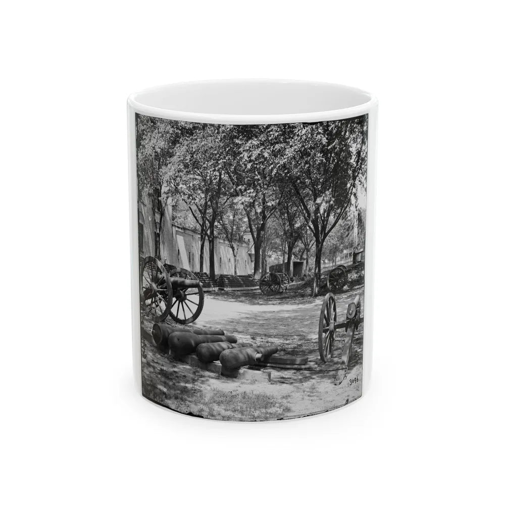 Charleston, S.C. Blakely Guns And Ammunition In The Arsenal Yard (U.S. Civil War) White Coffee Mug-11oz-Go Mug Yourself