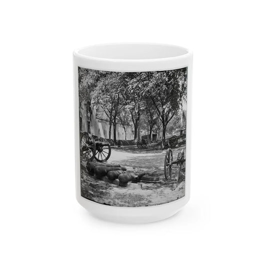 Charleston, S.C. Blakely Guns And Ammunition In The Arsenal Yard (U.S. Civil War) White Coffee Mug-15oz-Go Mug Yourself