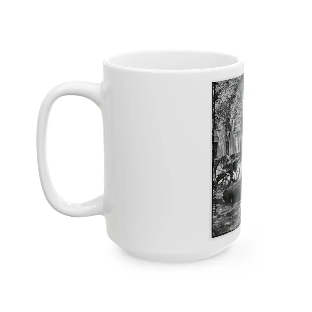 Charleston, S.C. Blakely Guns And Ammunition In The Arsenal Yard (U.S. Civil War) White Coffee Mug-Go Mug Yourself