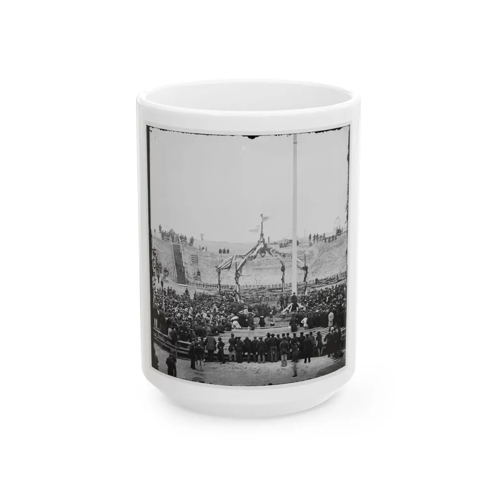 Charleston, S.C. Crowd Inside Fort Sumter; Another View (U.S. Civil War) White Coffee Mug-15oz-Go Mug Yourself