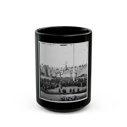 Charleston, S.C. Crowd Inside Fort Sumter Awaiting The Flag-Raising (U.S. Civil War) Black Coffee Mug-15oz-Go Mug Yourself