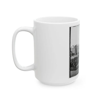 Charleston, S.C. Crowd Inside Fort Sumter Awaiting The Flag-Raising (U.S. Civil War) White Coffee Mug-Go Mug Yourself