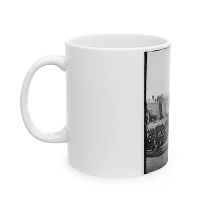 Charleston, S.C. Crowd Inside Fort Sumter Awaiting The Flag-Raising (U.S. Civil War) White Coffee Mug-Go Mug Yourself