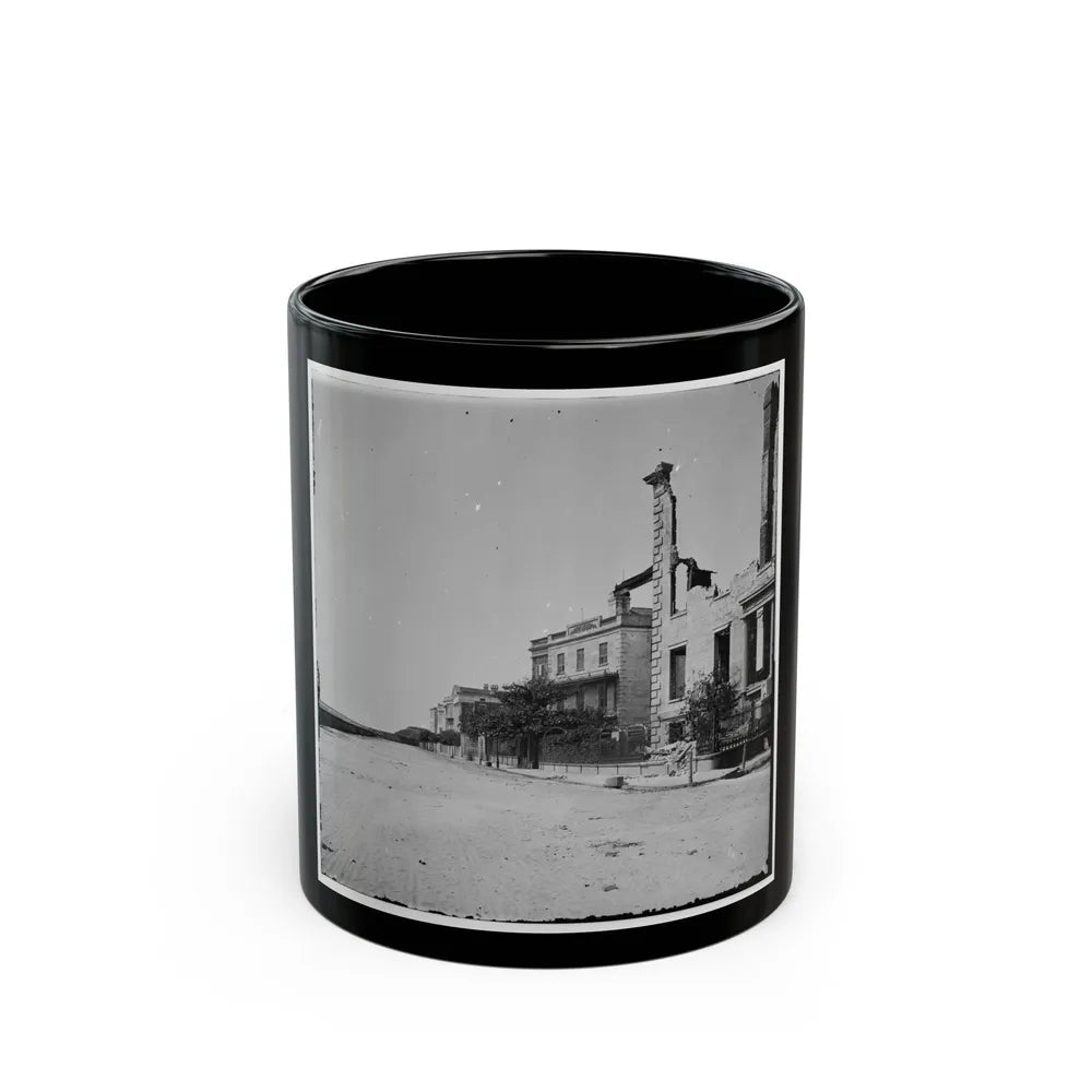 Charleston, S.C. Houses On The Battery Damaged By Shell-Fire (U.S. Civil War) Black Coffee Mug-11oz-Go Mug Yourself