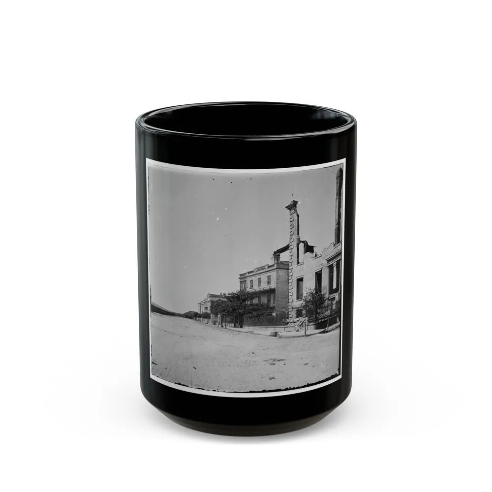 Charleston, S.C. Houses On The Battery Damaged By Shell-Fire (U.S. Civil War) Black Coffee Mug-15oz-Go Mug Yourself