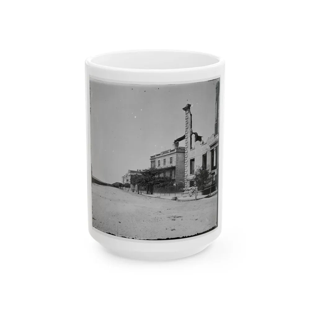 Charleston, S.C. Houses On The Battery Damaged By Shell-Fire (U.S. Civil War) White Coffee Mug-15oz-Go Mug Yourself