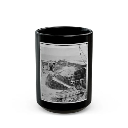 Charleston, S.C. Interior Of Fort Sumter With Gabions; Another View (U.S. Civil War) Black Coffee Mug-15oz-Go Mug Yourself