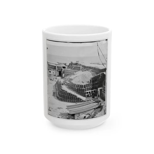 Charleston, S.C. Interior Of Fort Sumter With Gabions; Another View (U.S. Civil War) White Coffee Mug-15oz-Go Mug Yourself