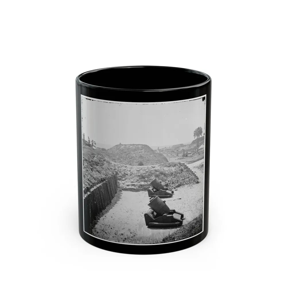 Charleston, S.C. Mortars Inside Fort Moultrie (U.S. Civil War) Black Coffee Mug-11oz-Go Mug Yourself