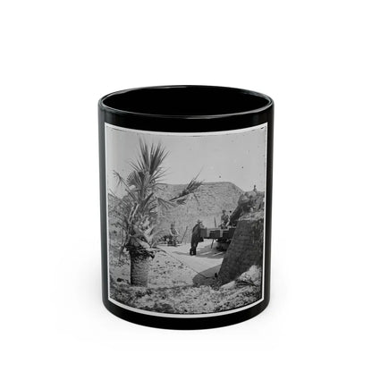 Charleston, S.C. Mounted Gun, Parapet Of Fort Moultrie (U.S. Civil War) Black Coffee Mug-11oz-Go Mug Yourself