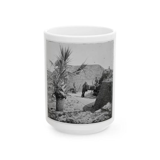 Charleston, S.C. Mounted Gun, Parapet Of Fort Moultrie (U.S. Civil War) White Coffee Mug-15oz-Go Mug Yourself