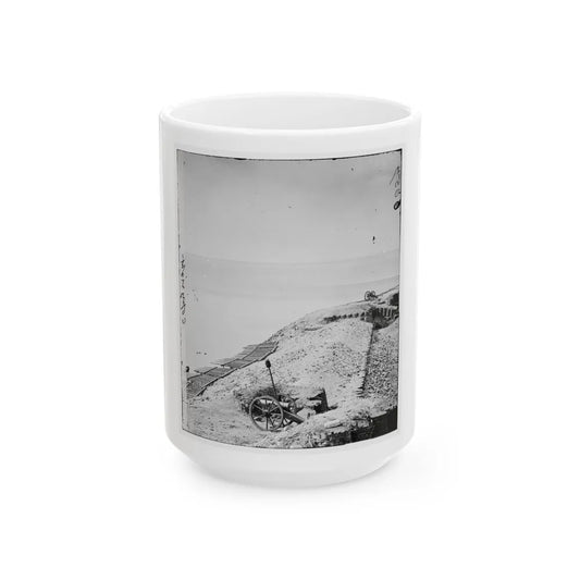 Charleston, S.C. Parapet Of Fort Sumter Looking Toward Morris Island (U.S. Civil War) White Coffee Mug-15oz-Go Mug Yourself