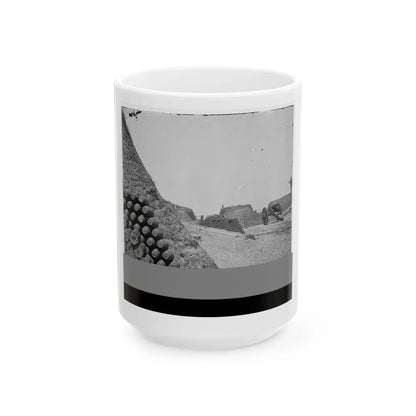 Charleston, S.C. Parapet Of Fort Sumter, With Stacks Of Ammunition (U.S. Civil War) White Coffee Mug-15oz-Go Mug Yourself