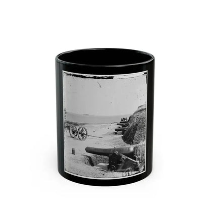 Charleston, S.C. Battery Of Confederate Fort Johnson; Fort Sumter In Distance (U.S. Civil War) Black Coffee Mug 11oz - Go Mug Yourself