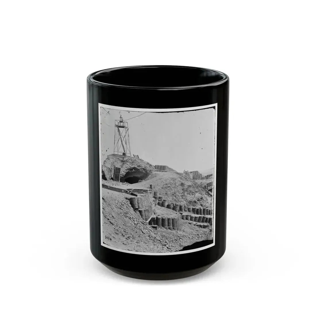 Charleston, S.C. Beacon On Parapet Of Fort Sumter (U.S. Civil War) Black Coffee Mug 15oz - Go Mug Yourself