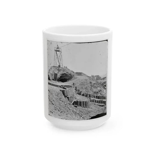 Charleston, S.C. Beacon On Parapet Of Fort Sumter (U.S. Civil War) White Coffee Mug 15oz - Go Mug Yourself