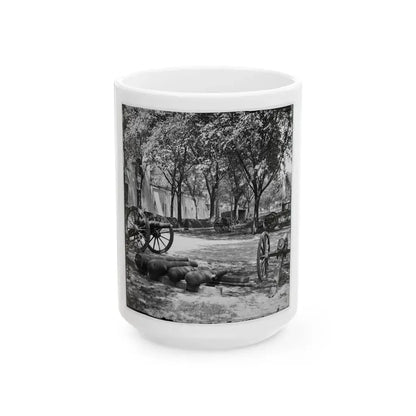 Charleston, S.C. Blakely Guns And Ammunition In The Arsenal Yard (U.S. Civil War) White Coffee Mug 15oz - Go Mug Yourself