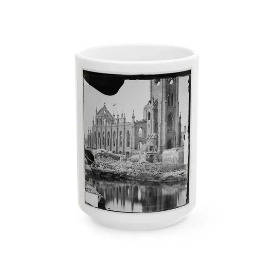 Charleston, S.C. Cathedral Of St. John And St. Finbar; Another View (U.S. Civil War) White Coffee Mug 15oz - Go Mug Yourself