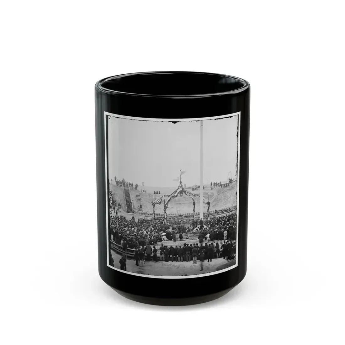 Charleston, S.C. Crowd Inside Fort Sumter; Another View (U.S. Civil War) Black Coffee Mug 15oz - Go Mug Yourself