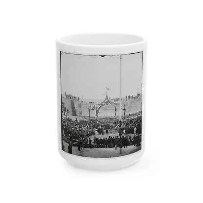Charleston, S.C. Crowd Inside Fort Sumter; Another View (U.S. Civil War) White Coffee Mug 15oz - Go Mug Yourself