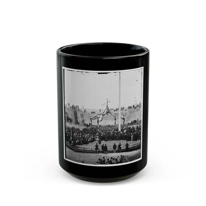Charleston, S.C. Crowd Inside Fort Sumter Awaiting The Flag-Raising (U.S. Civil War) Black Coffee Mug 15oz - Go Mug Yourself