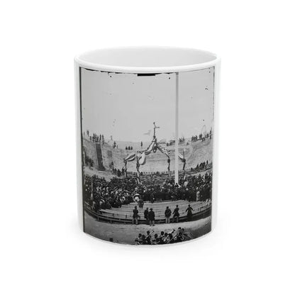 Charleston, S.C. Crowd Inside Fort Sumter Awaiting The Flag-Raising (U.S. Civil War) White Coffee Mug 11oz - Go Mug Yourself