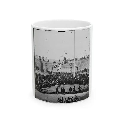 Charleston, S.C. Crowd Inside Fort Sumter Awaiting The Flag-Raising (U.S. Civil War) White Coffee Mug 11oz - Go Mug Yourself