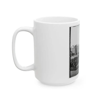 Charleston, S.C. Crowd Inside Fort Sumter Awaiting The Flag-Raising (U.S. Civil War) White Coffee Mug - Go Mug Yourself