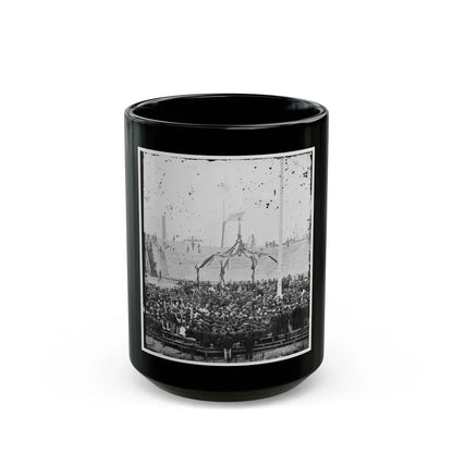 Charleston, S.C. Flag-Raising Ceremony, With Brevet Maj. Gen. Robert Anderson And Henry Ward Beecher Present (U.S. Civil War) Black Coffee Mug 15oz - Go Mug Yourself