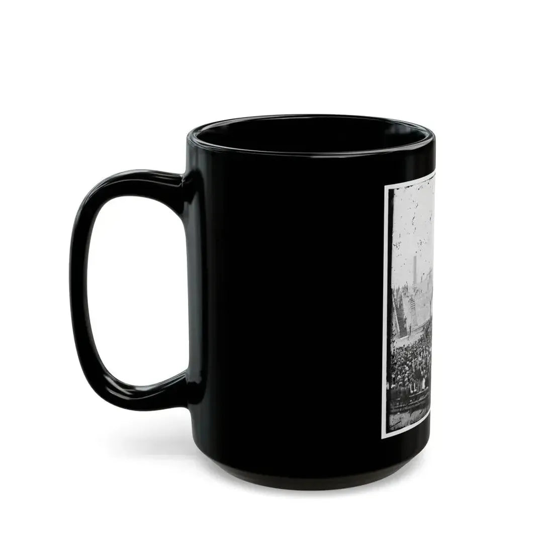Charleston, S.C. Flag-Raising Ceremony, With Brevet Maj. Gen. Robert Anderson And Henry Ward Beecher Present (U.S. Civil War) Black Coffee Mug - Go Mug Yourself