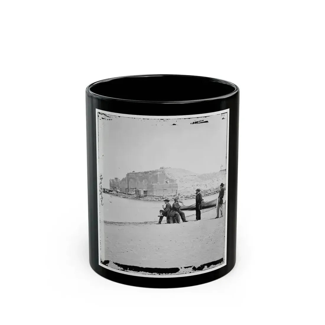 Charleston, S.C. Fort Sumter, From The Sand-Bar (U.S. Civil War) Black Coffee Mug 11oz - Go Mug Yourself