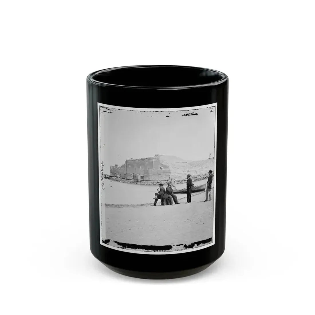 Charleston, S.C. Fort Sumter, From The Sand-Bar (U.S. Civil War) Black Coffee Mug 15oz - Go Mug Yourself