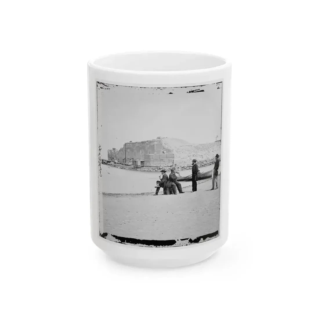 Charleston, S.C. Fort Sumter, From The Sand-Bar (U.S. Civil War) White Coffee Mug 15oz - Go Mug Yourself