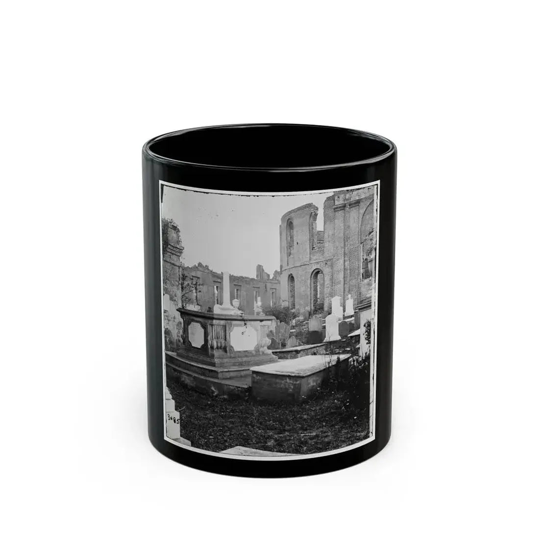 Charleston, S.C. Graveyard Of The Ruined Circular Church (U.S. Civil War) Black Coffee Mug 11oz - Go Mug Yourself