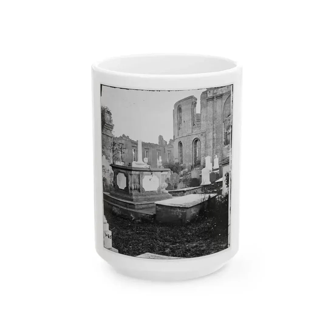 Charleston, S.C. Graveyard Of The Ruined Circular Church (U.S. Civil War) White Coffee Mug 15oz - Go Mug Yourself