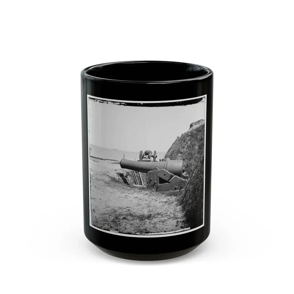 Charleston, S.C. Guns Of Fort Johnson; Fort Sumter In Distance (U.S. Civil War) Black Coffee Mug 15oz - Go Mug Yourself