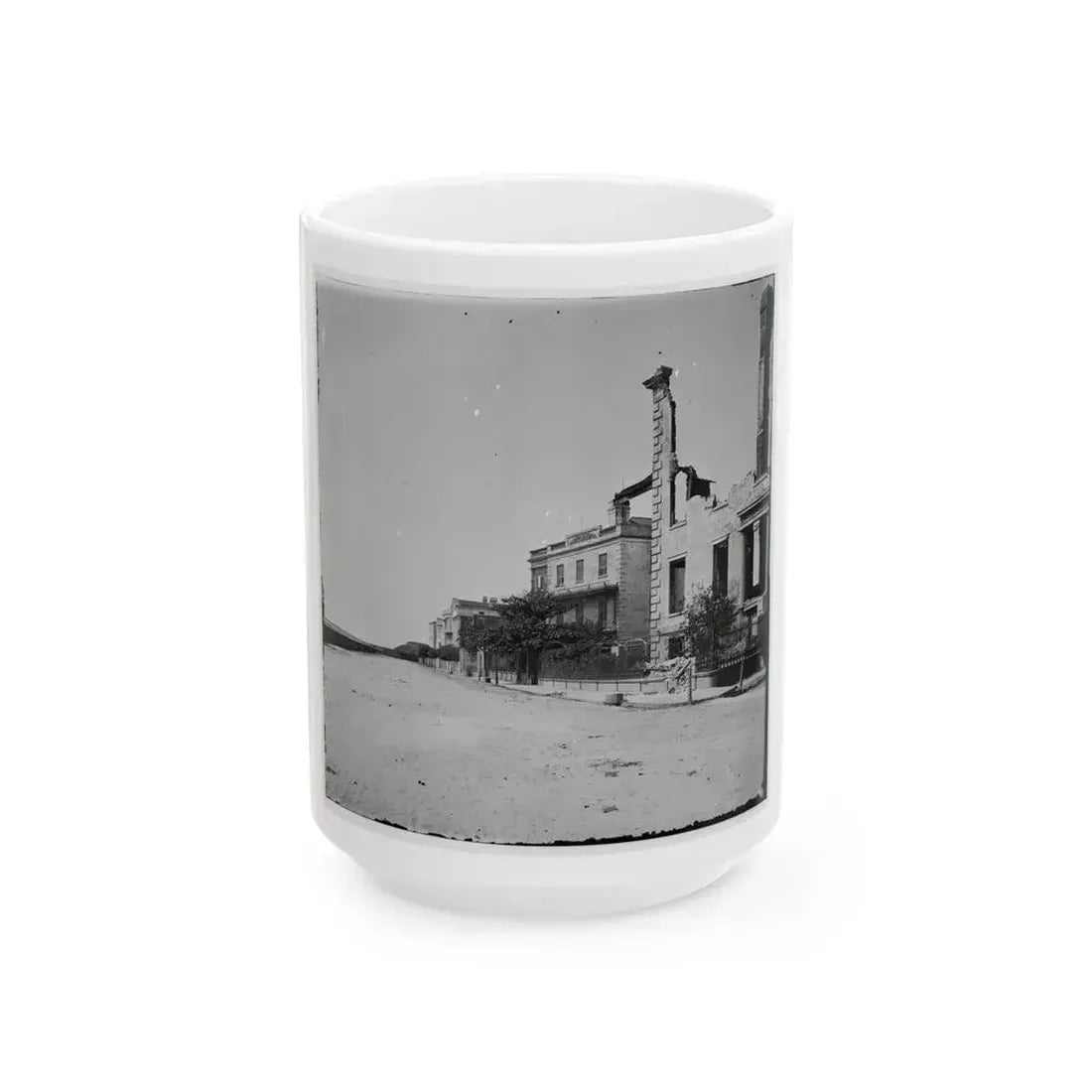 Charleston, S.C. Houses On The Battery Damaged By Shell-Fire (U.S. Civil War) White Coffee Mug 15oz - Go Mug Yourself