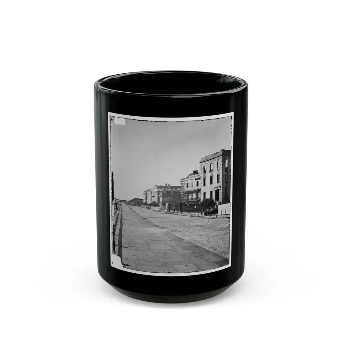 Charleston, S.C. Houses On The Battery; The Nearest Is Burned Out (U.S. Civil War) Black Coffee Mug 15oz - Go Mug Yourself