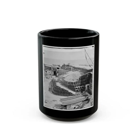Charleston, S.C. Interior Of Fort Sumter With Gabions; Another View (U.S. Civil War) Black Coffee Mug 15oz - Go Mug Yourself