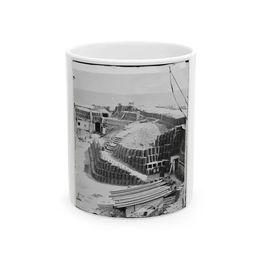 Charleston, S.C. Interior Of Fort Sumter With Gabions; Another View (U.S. Civil War) White Coffee Mug 11oz - Go Mug Yourself