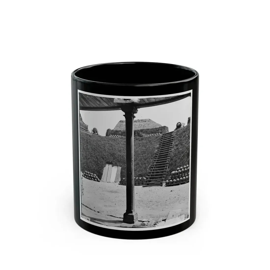 Charleston, S.C. Interior View Of Castle Pinckney (U.S. Civil War) Black Coffee Mug 11oz - Go Mug Yourself