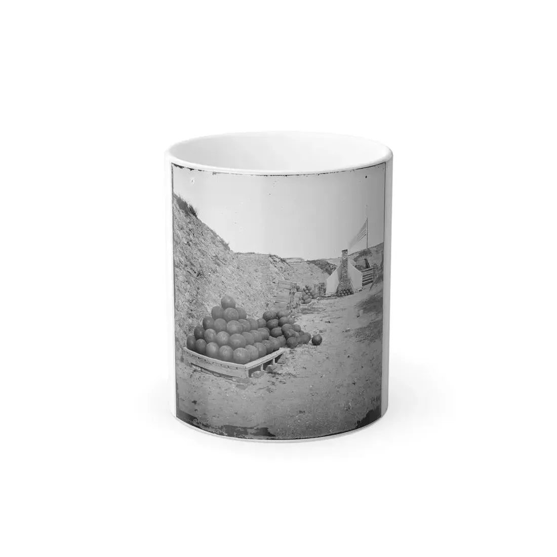 Charleston, S.C. Interior View of Fort Johnson, With Stacks of Shot (U.S. Civil War) Color Changing Coffee Mug 11oz Default Title 11oz - Go Mug Yourself