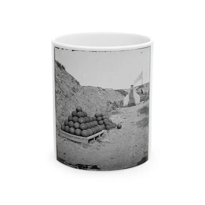 Charleston, S.C. Interior View Of Fort Johnson, With Stacks Of Shot (U.S. Civil War) White Coffee Mug 11oz - Go Mug Yourself